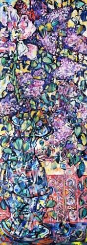 Lilac and Iris. by Nicolai Ostapenco (N.Swiristuhi), Painting for Sale on Select