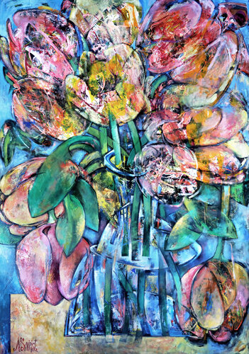 “Tulips” by Nicolai Ostapenco (N.Swiristuhi), Painting for Sale on Select