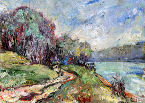 Road to the Dniester River by Nicolai Ostapenco (N.Swiristuhi), Painting for Sale on Select