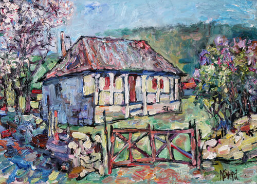 Village in Bloom by Nicolai Ostapenco (N.Swiristuhi), Painting for Sale on Select