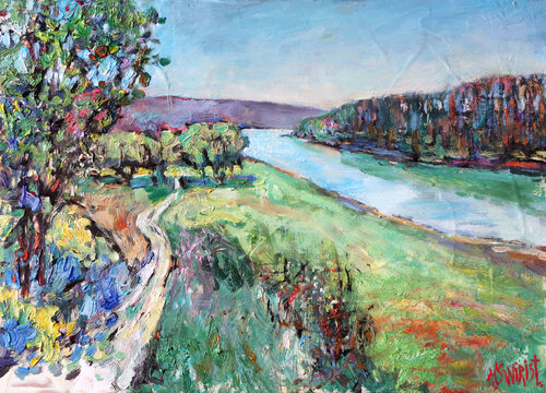 “On the River” by Nicolai Ostapenco (N.Swiristuhi), Painting for Sale on Select