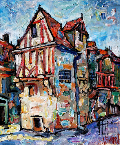"Montignac-Lascaux Street" by Nicolai Ostapenco (N.Swiristuhi), Painting for Sale on Select