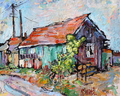 The Fisherman’s Cottage in La Tremblade by Nicolai Ostapenco (N.Swiristuhi), Painting for Sale on Select