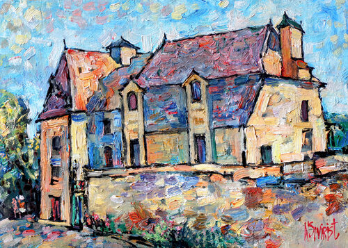 Summer in Beynac by Nicolai Ostapenco (N.Swiristuhi), Painting for Sale on Select