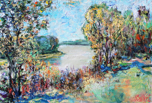 Early Autumn on the Dniester River by Nicolai Ostapenco (N.Swiristuhi), Painting for Sale on Select