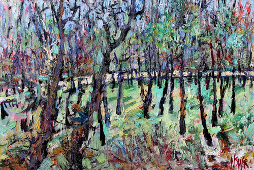 Trees by the Shore by Nicolai Ostapenco (N.Swiristuhi), Painting for Sale on Select
