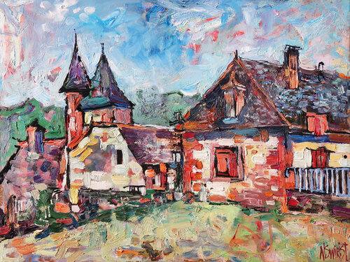 Collonges-la-Rouge by Nicolai Ostapenco (N.Swiristuhi), Painting for Sale on Select