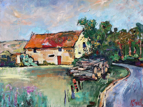 The Road to Périgueux by Nicolai Ostapenco (N.Swiristuhi), Painting for Sale on Select
