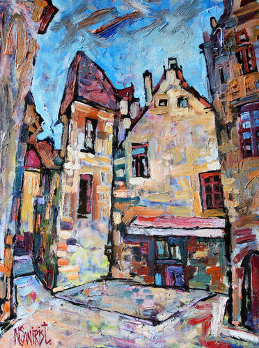 Sarlat-la-Canéda in the Evening by Nicolai Ostapenco (N.Swiristuhi), Painting for Sale on Select