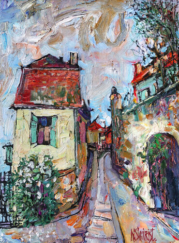 A Street in the Dordogne Valley von Nicolai Ostapenco (N.Swiristuhi), Malerei kaufen auf Select