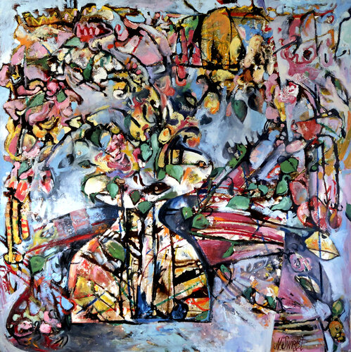 Flowers for her. by Nicolai Ostapenco (N.Swiristuhi), Painting for Sale on Select