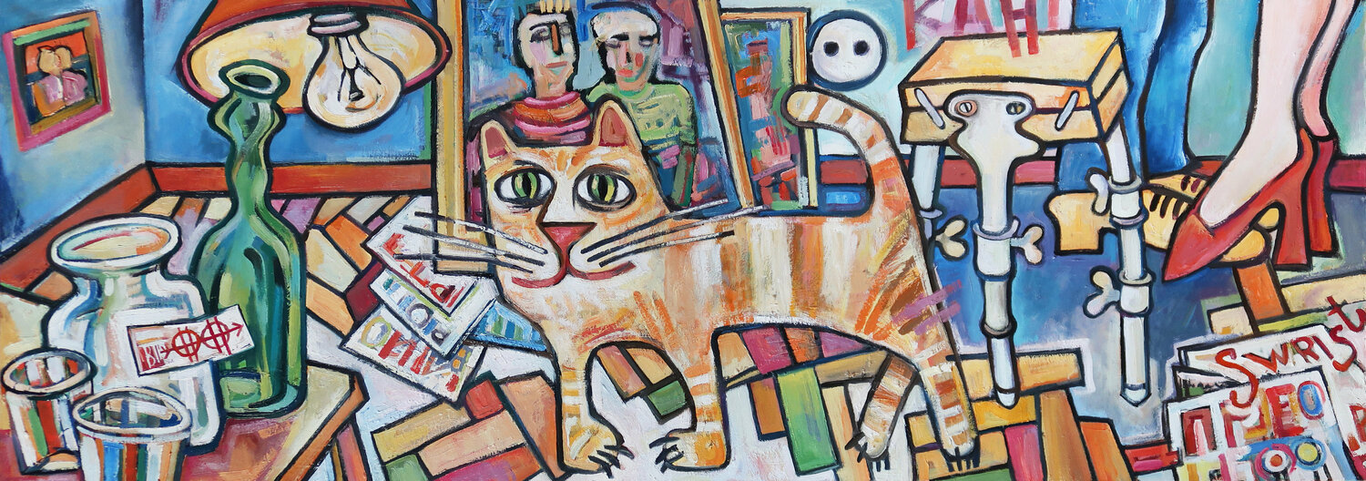 In an art studio. Nicolai Ostapenco (N.Swiristuhi) Original painting for sale