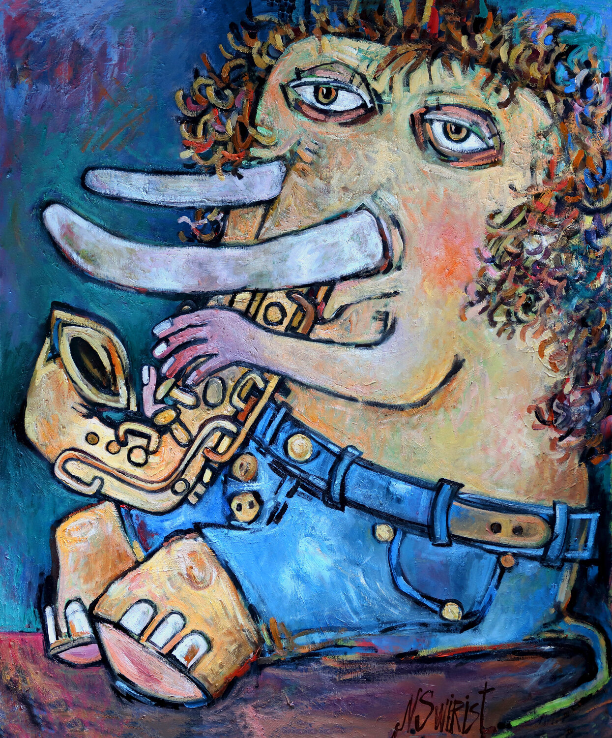 Fa Fa Fa Nicolai Ostapenco (N.Swiristuhi) Original painting for sale