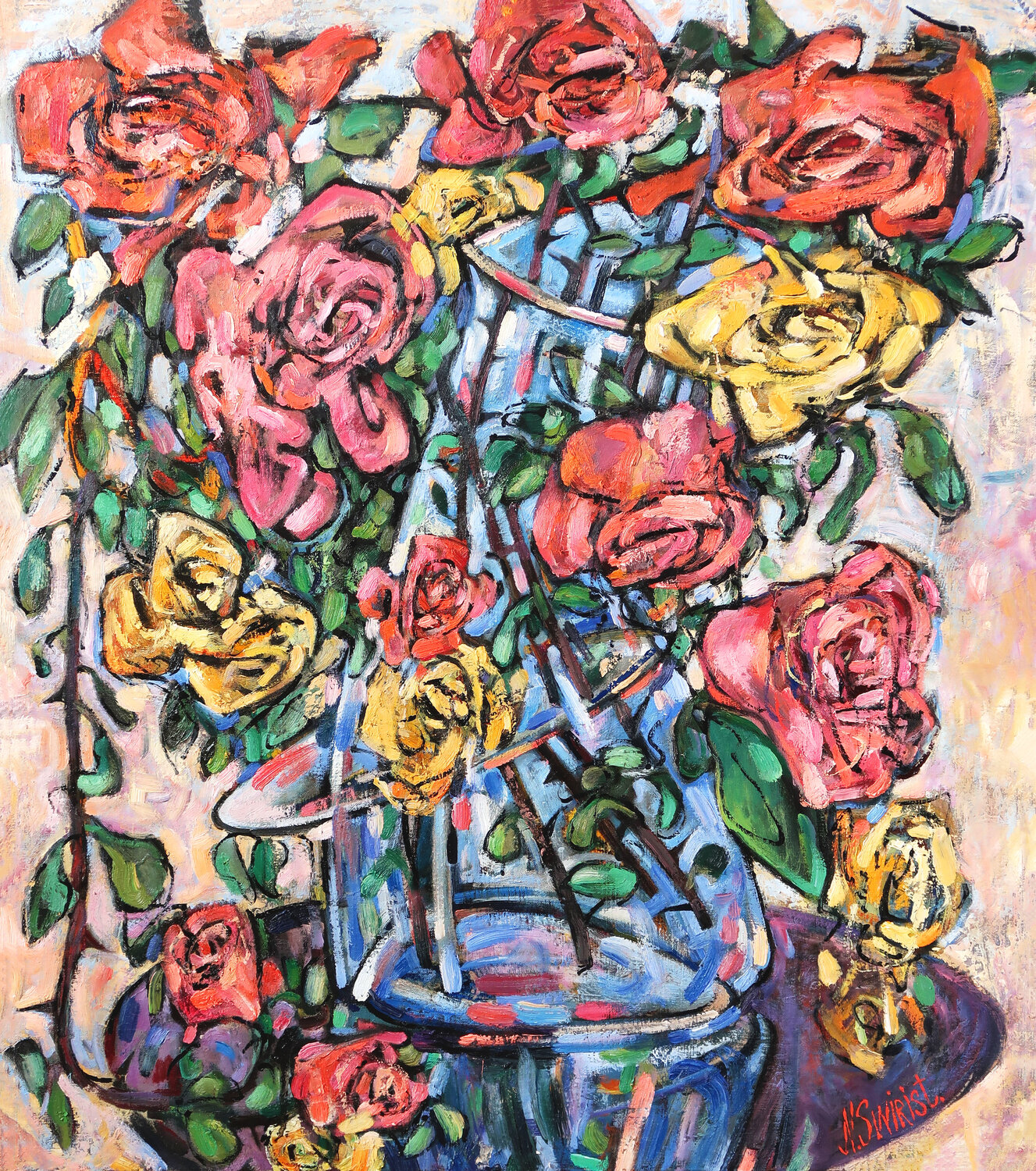 Only Roses. Nicolai Ostapenco (N.Swiristuhi) Original painting for sale