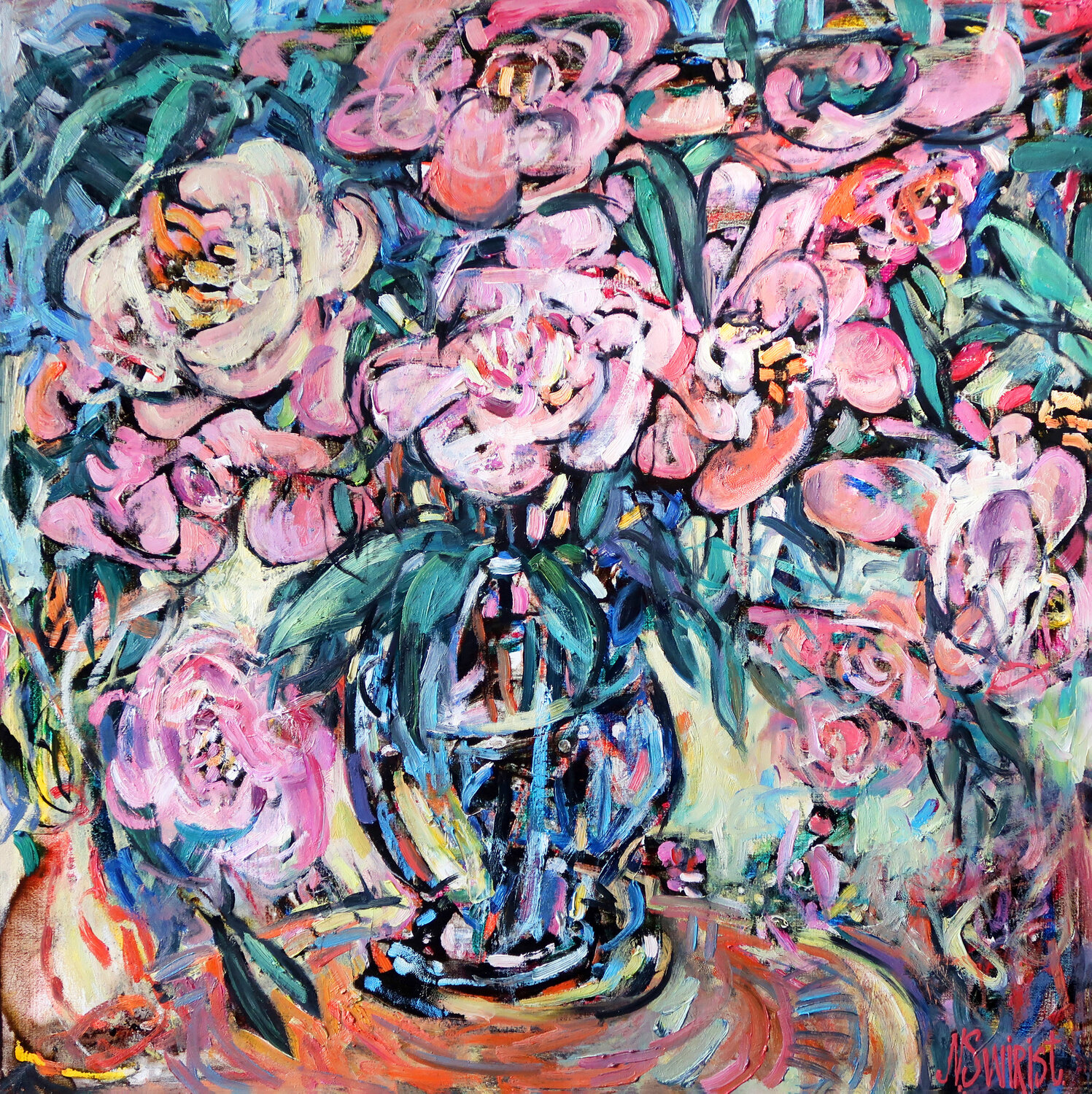Peonies. Nicolai Ostapenco (N.Swiristuhi) Original painting for sale
