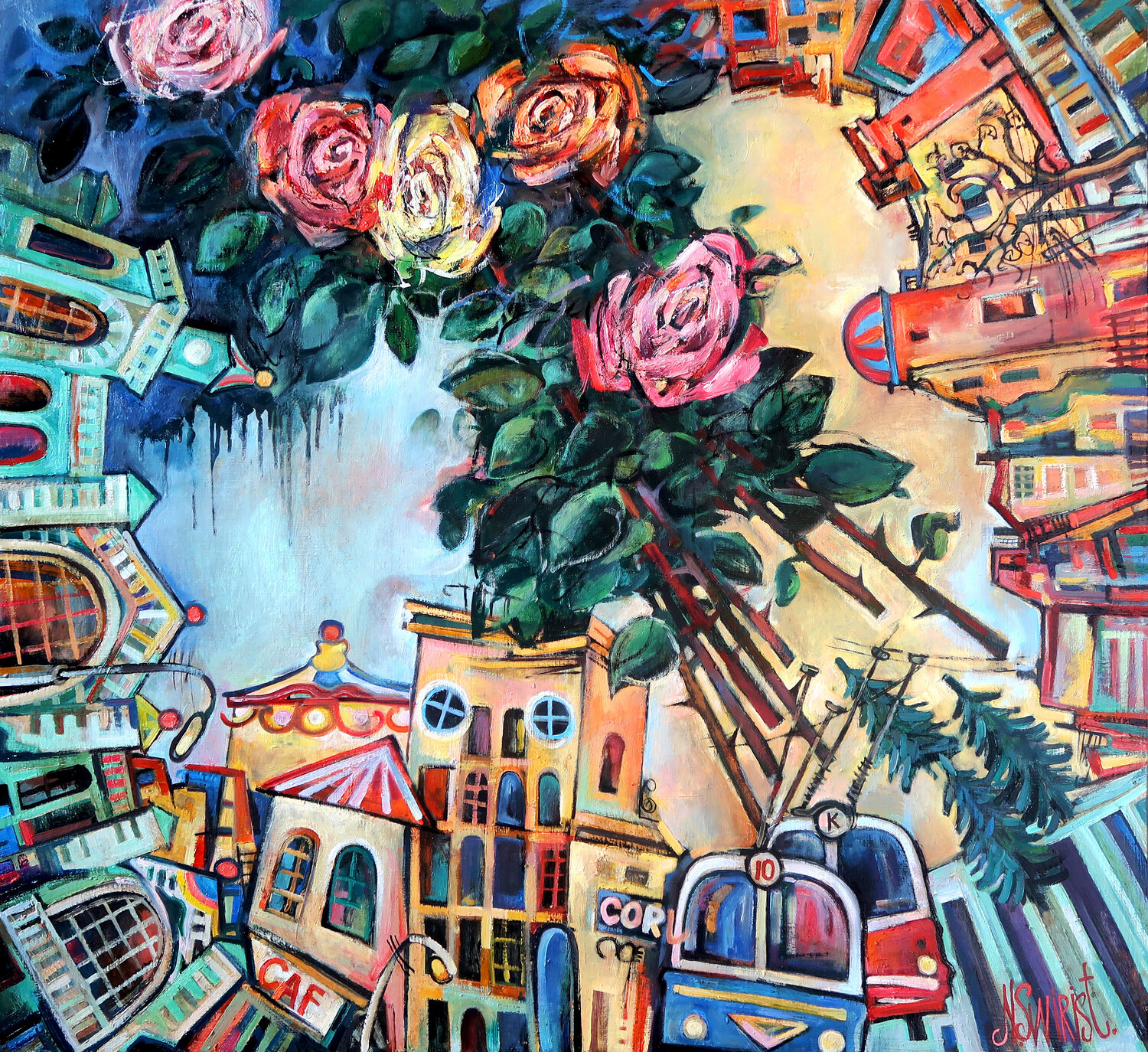Daily carousel. Nicolai Ostapenco (N.Swiristuhi) Original painting for sale