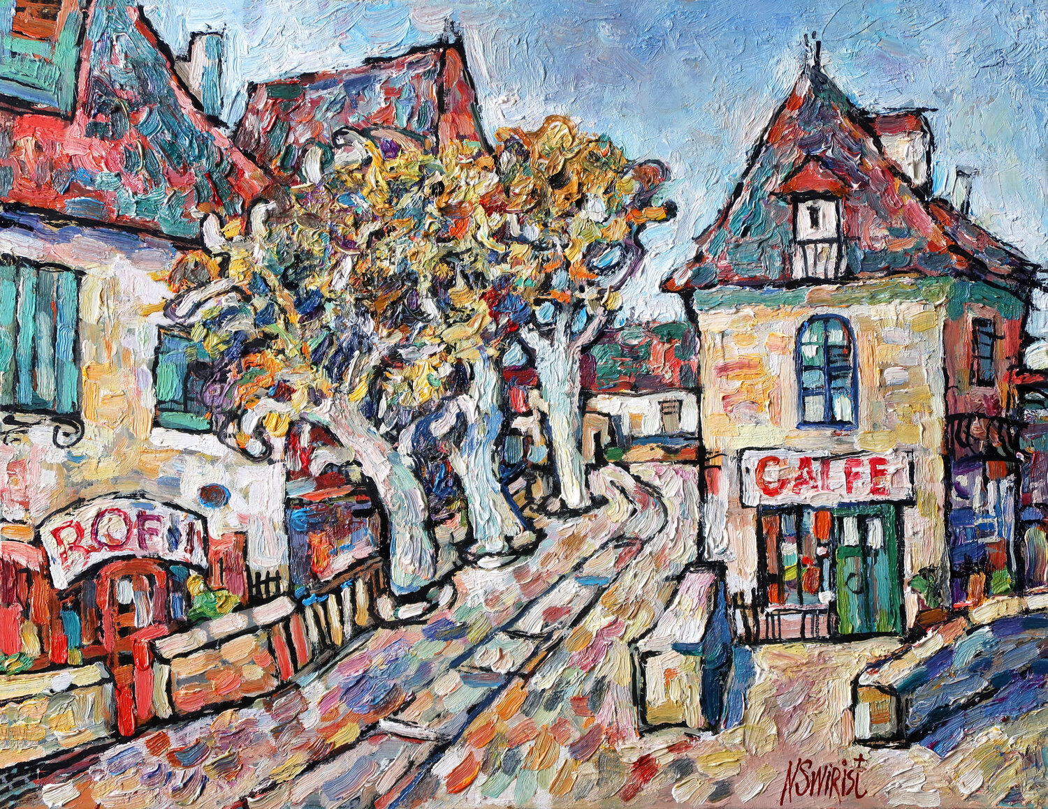 "Autumn Plane Trees. Provence." Nicolai Ostapenco (N.Swiristuhi) Original painting for sale