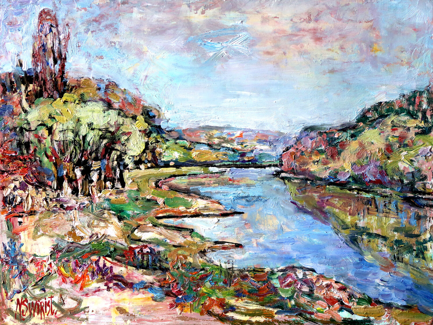 Spring and the Dniester Nicolai Ostapenco (N.Swiristuhi) Original painting for sale