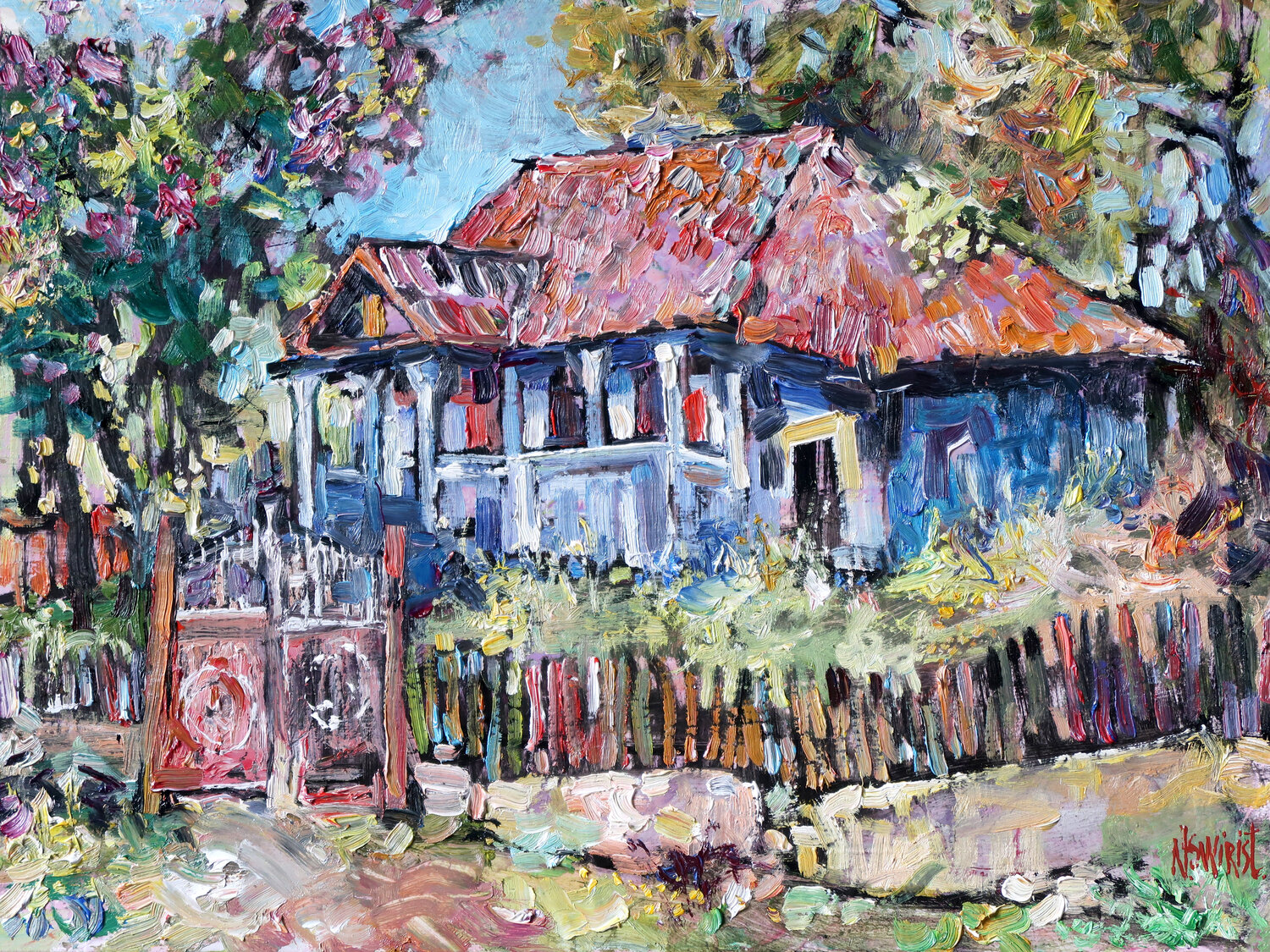A Village House and Spring Nicolai Ostapenco (N.Swiristuhi) Original painting for sale
