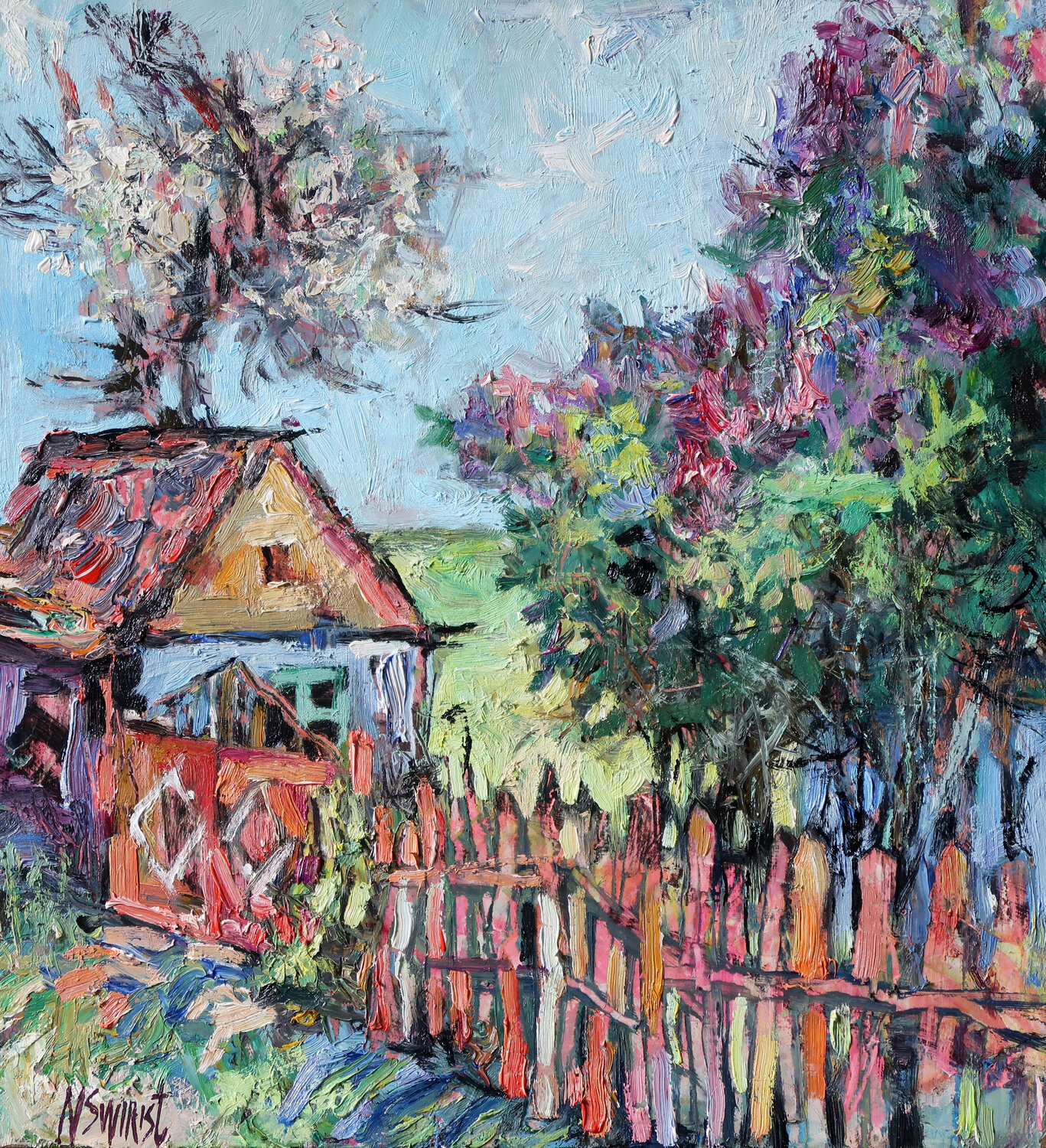 “Spring and Lilac” Nicolai Ostapenco (N.Swiristuhi) Original painting for sale