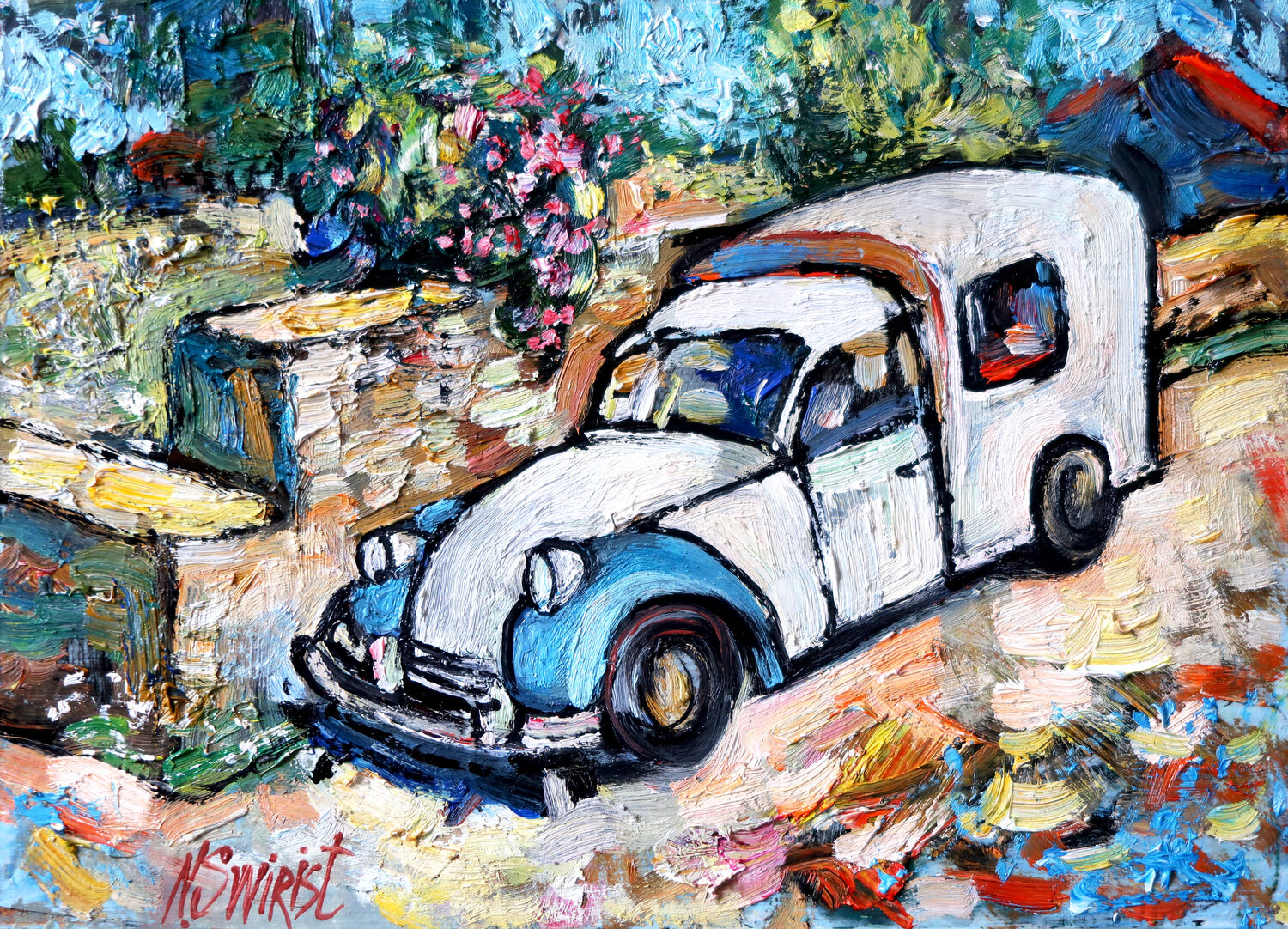 “The Good Neighbor” Nicolai Ostapenco (N.Swiristuhi) Original painting for sale
