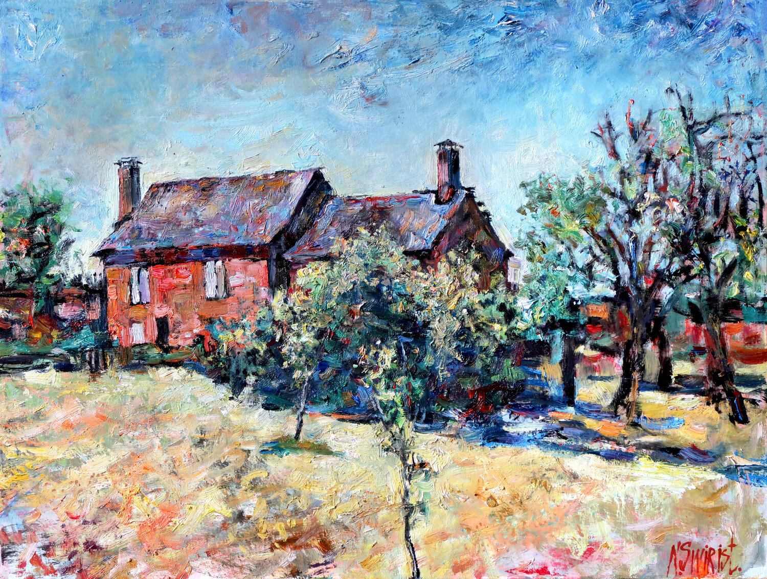 Farm Near Collonges-la-Rouge Nicolai Ostapenco (N.Swiristuhi) Original painting for sale