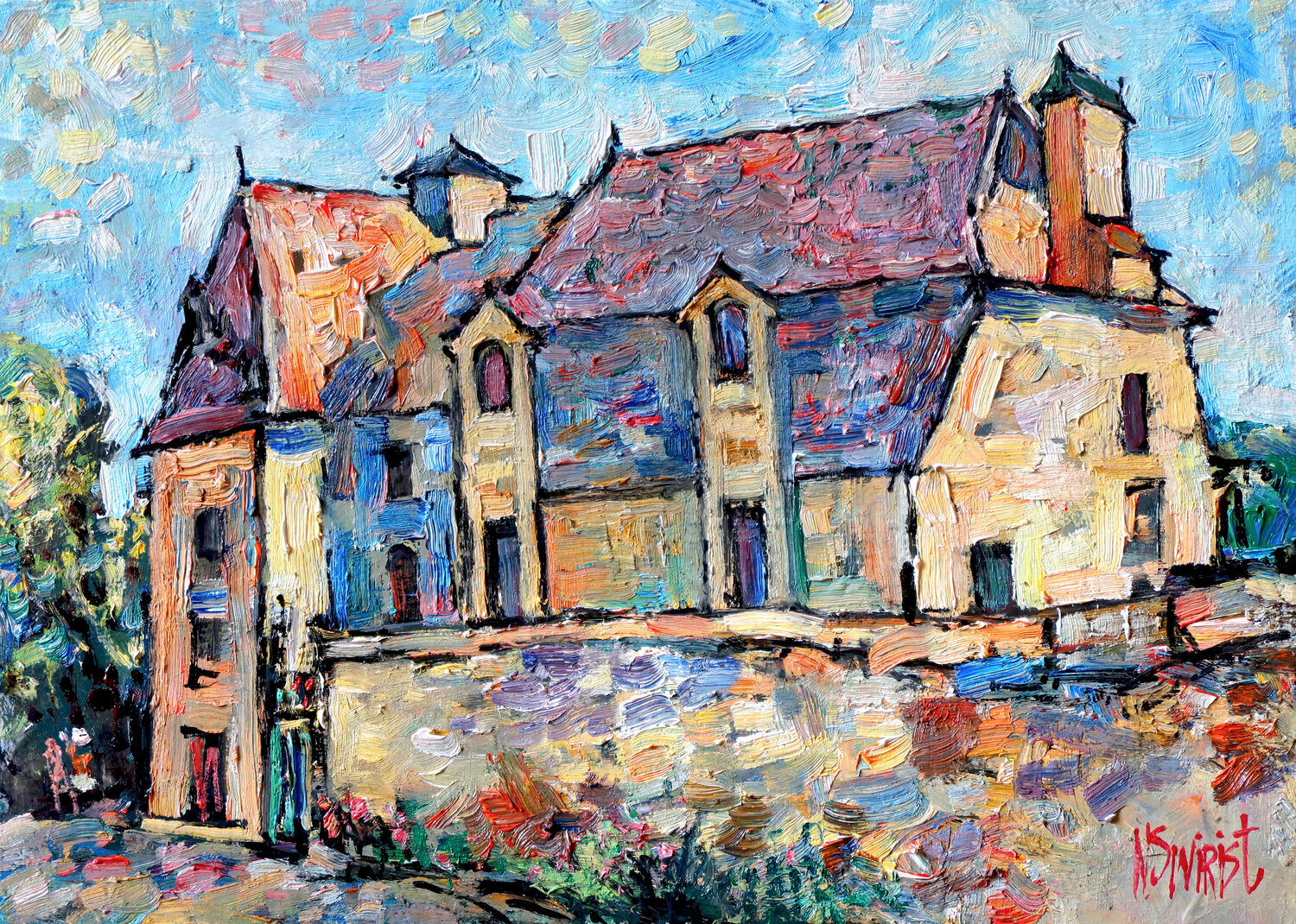 Summer in Beynac Nicolai Ostapenco (N.Swiristuhi) Original painting for sale