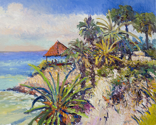 Mediterranean garden and  The Ocean von Suren Nersisyan, Malerei kaufen auf Select