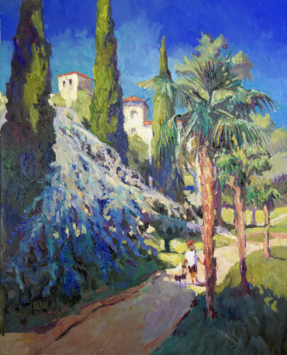 Mediterranean Landscape, Midday in the Park von Suren Nersisyan, Malerei kaufen auf Select