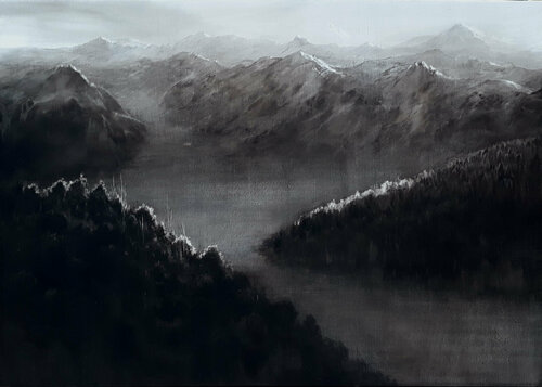 PAISAJE IMPOSIBLE XVII by Rafael Carrascal García, Painting for Sale on Select