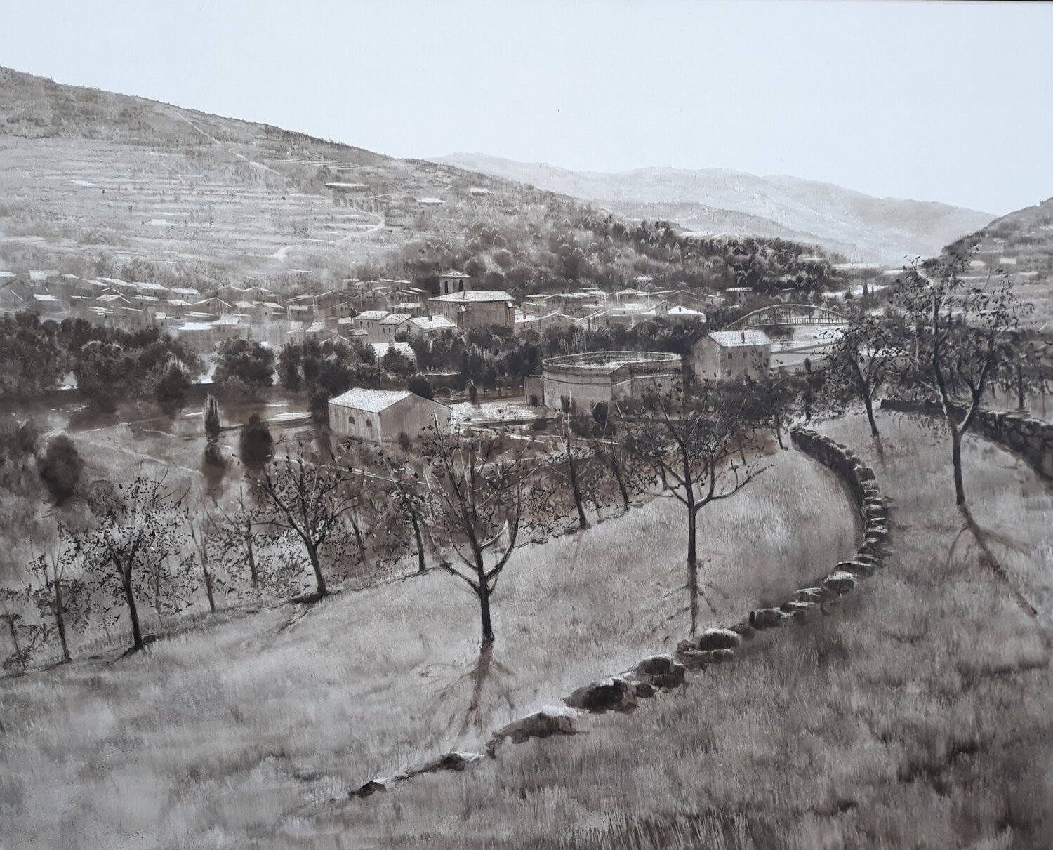 VALLE DEL JERTE Rafael Carrascal García Original painting for sale