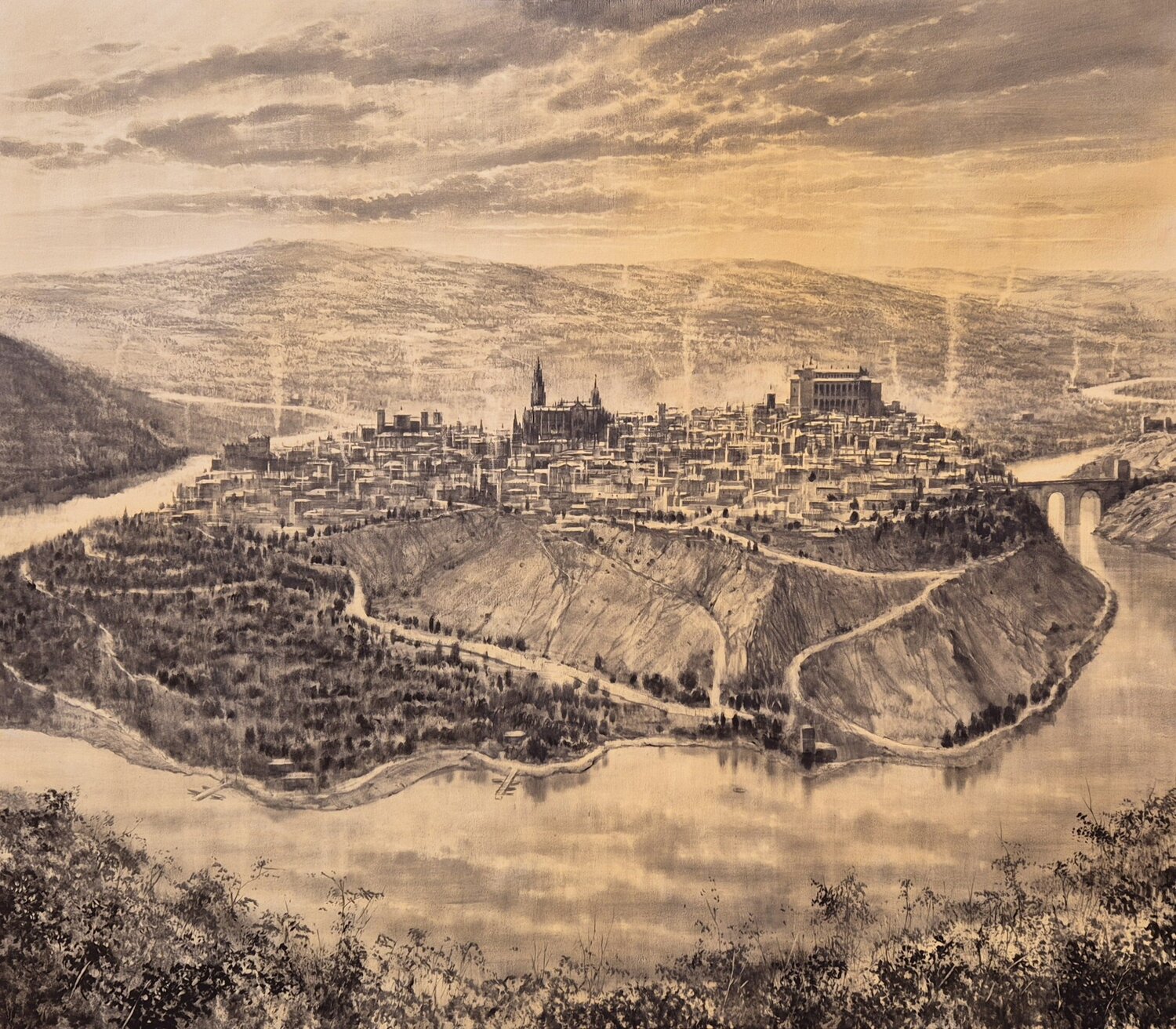 TOLEDO 1519 Rafael Carrascal García Original painting for sale