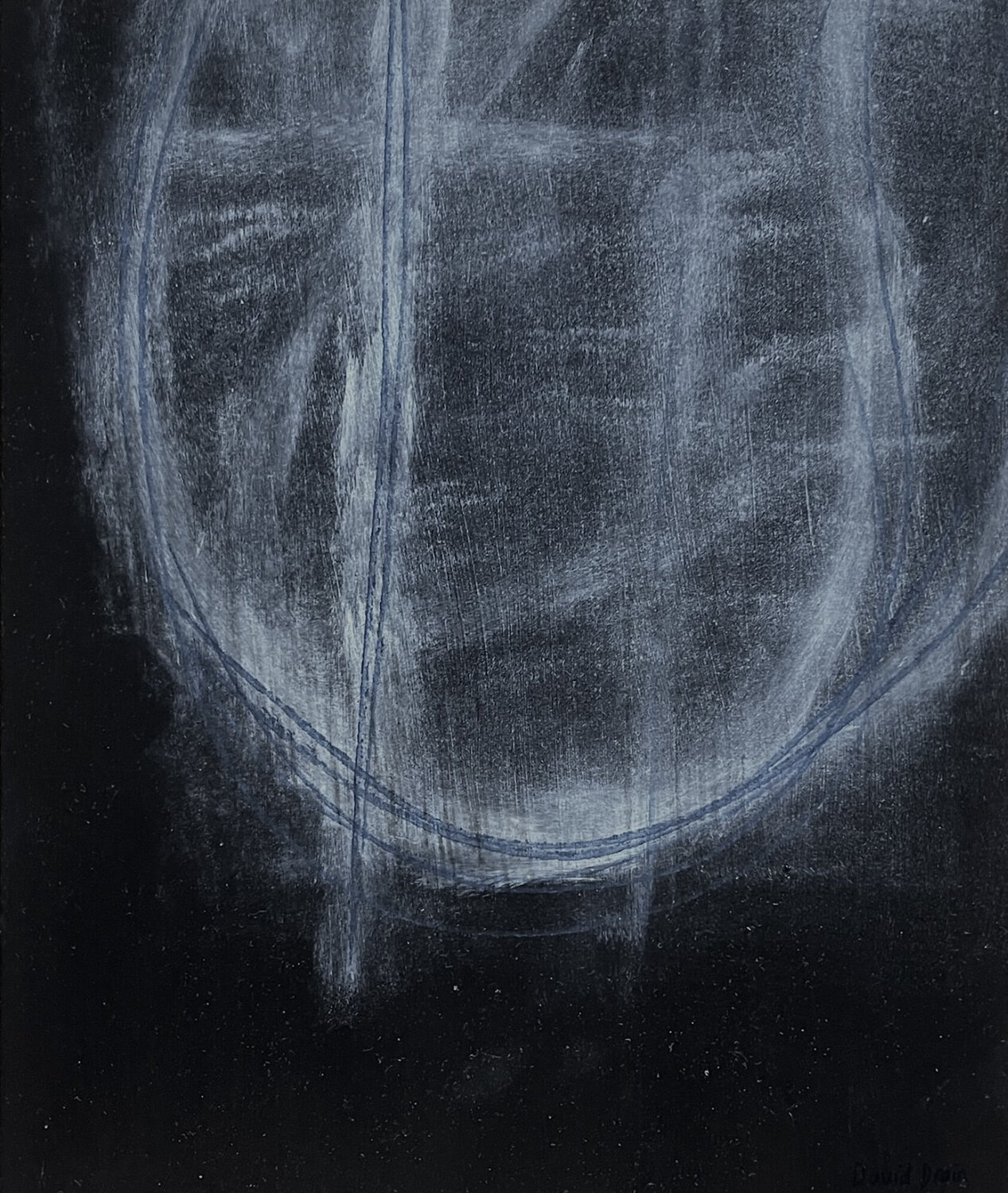 Black White Blue VI David Drain Original painting for sale