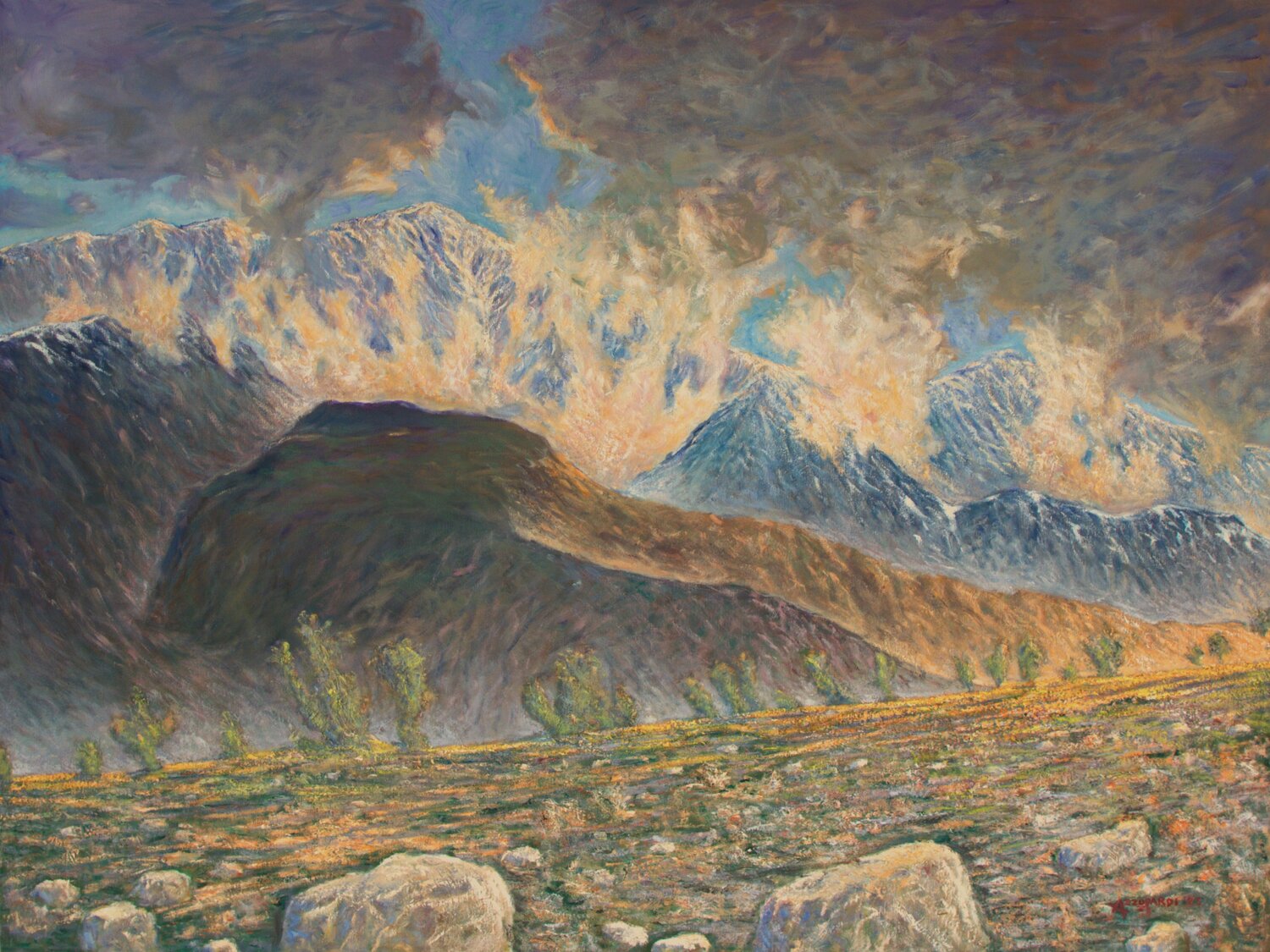 WINTER IN PALM SPRINGS Francis Azzopardi Original painting for sale