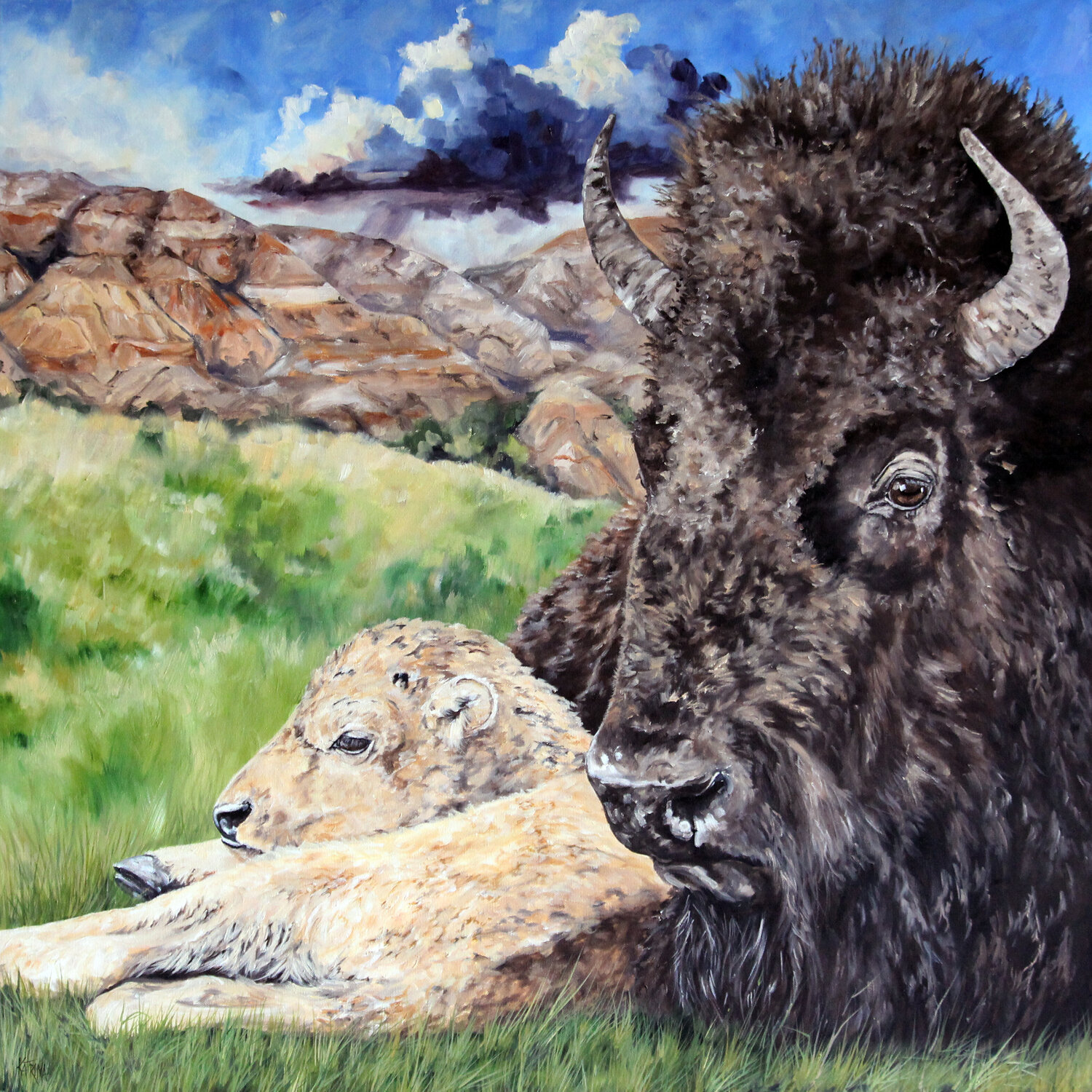 A Mothers Watchful Eye Katrina Case Original painting for sale