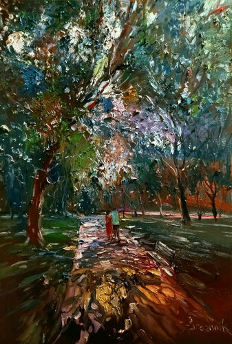 In the Park by Artem Brazhnik, Painting for Sale on Select