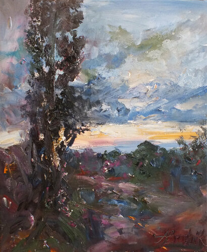 In the Evening by Artem Brazhnik, Painting for Sale on Select
