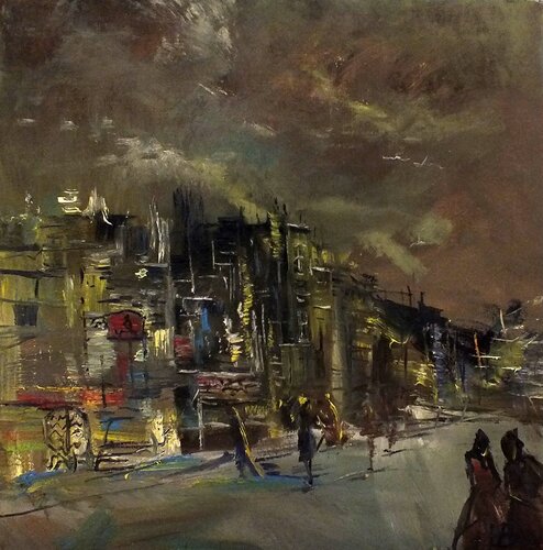 Cityscape by Artem Brazhnik, Painting for Sale on Select
