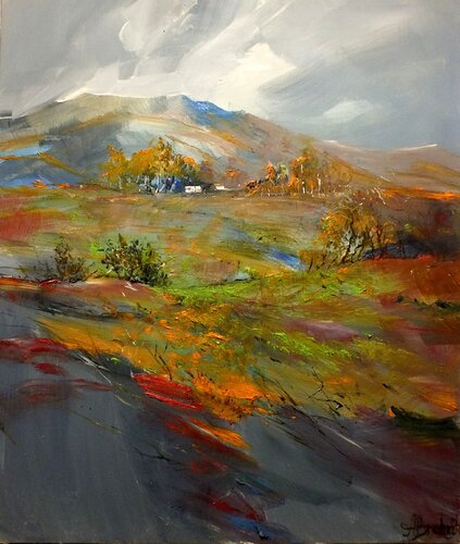 Mountains by Artem Brazhnik, Painting for Sale on Select