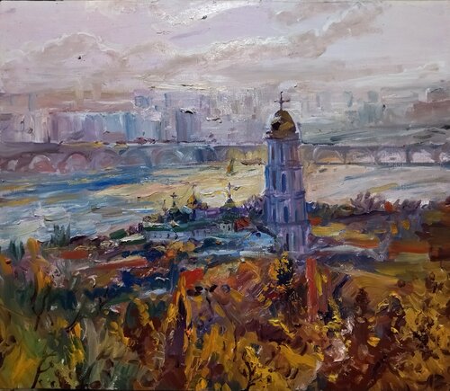 Evening in Kiev by Artem Brazhnik, Painting for Sale on Select