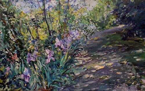 Irises by Artem Brazhnik, Painting for Sale on Select
