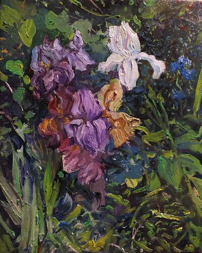 Irises by Artem Brazhnik, Painting for Sale on Select