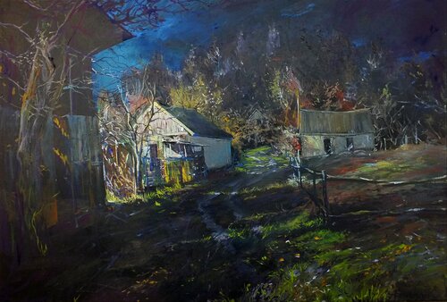 Autumn in the Village by Artem Brazhnik, Painting for Sale on Select
