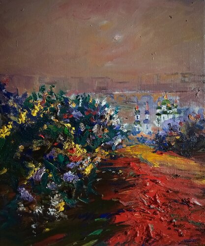 Lilac in Blossom by Artem Brazhnik, Painting for Sale on Select