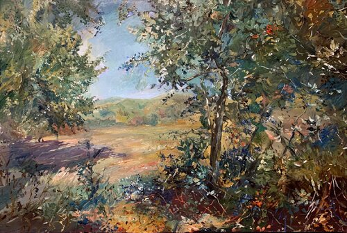 Autumn in the Village by Artem Brazhnik, Painting for Sale on Select