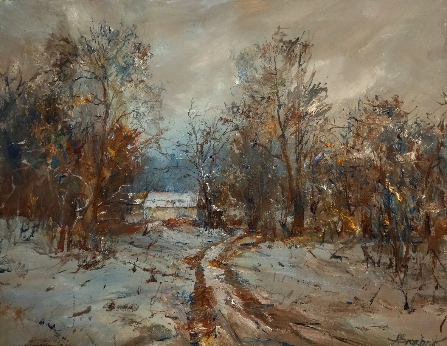 Winter Artem Brazhnik Original painting for sale