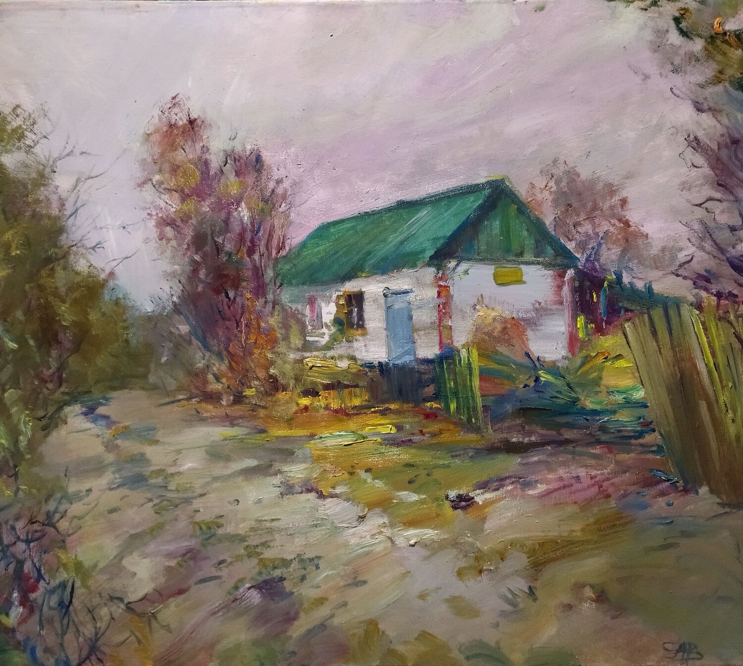 In the Village Artem Brazhnik Original painting for sale