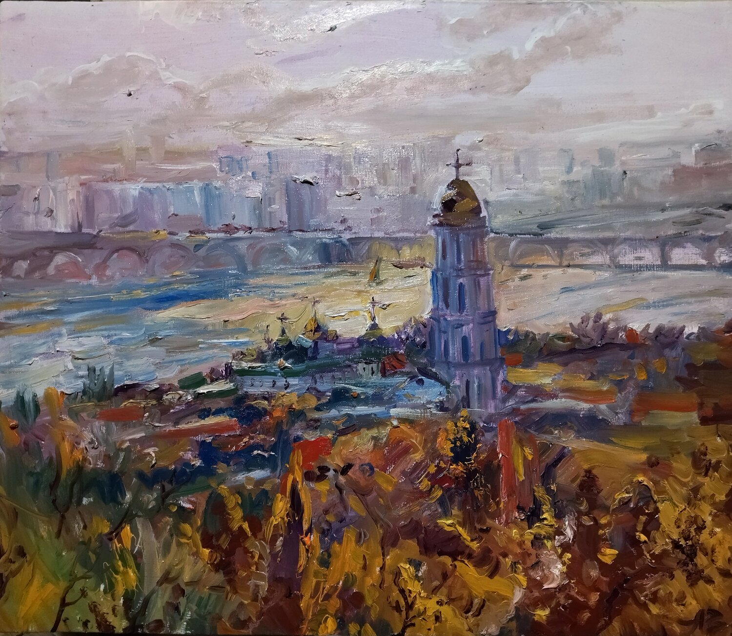 Evening in Kiev Artem Brazhnik Original painting for sale