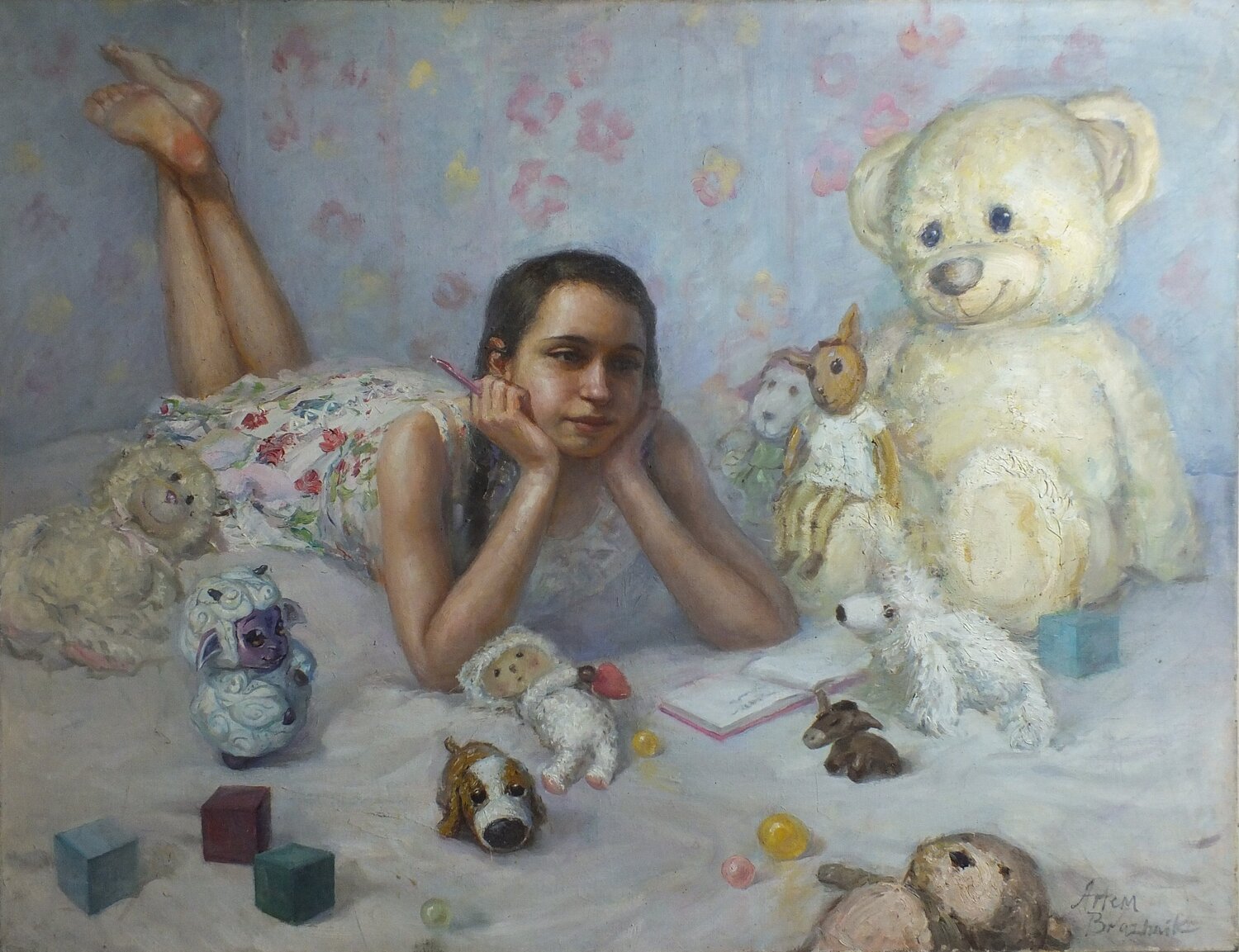 Portrait of My Sister (Spring in The Soul) Artem Brazhnik Original painting for sale