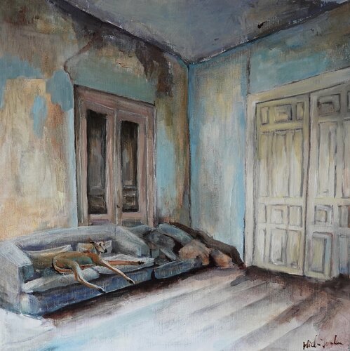 Dogs and Sofas XIII by Jonker Mieke, Painting for Sale on Select